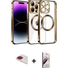 İlk El Grup Ieg™ iPhone 13 Pro Max Pusula Form - Siyah Bilvis 3D Mat Cam Ekran Koruyucu + Kırmızı Pers Alüminyum Kamera Lens