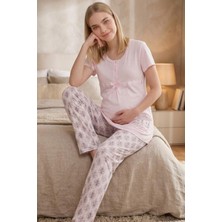 Mecit Pijama Mecit 6350 Pembe Hamile Lohusa Pijama Takımı