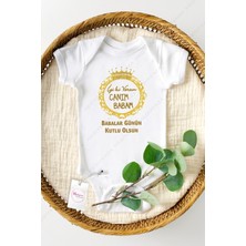 Hediyenza Canım Babam Babalar Günü Kutlu Olsun Gold Baskılı Bebek ve Zıbın