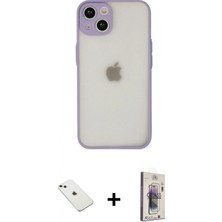 İlk El Grup Ieg™ iPhone 14 Ahenk Çizgi Serisi - Siyah Bilvis 3D Cam Ekran Koruyucu + Sierra Blue Diamond Kamera Lens