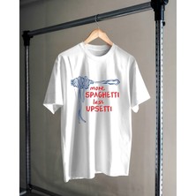 Hediyenza Spagetti Baskılı Oversize T-Shirt Unisex %100 Pamuk