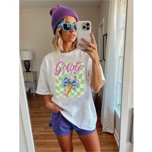 Hediyenza Gelato Italia Baskılı Oversize T-Shirt Unisex %100 Pamuk