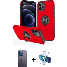 İlk El Grup Ieg™ iPhone 12 Pro Max Odak Form Prime - Siyah 3D Antistatik Cam Ekran Koruyucu + Mavi Neon Fosforlu Kamera Lens