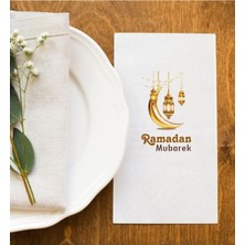 Hediyenza Ramadan Mubarek 3 Ramazan Sofralarına Özel Iftar Vakti Baskı Peçete Sunum Peçetesi 20 Adet