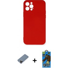 İlk El Grup Ieg™ iPhone 12 Pro Max Ahenk Serisi - Siyah 18D Cam Ekran Koruyucu + Siyah Metal Kamera Lens Koruma Cam