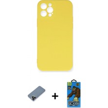 İlk El Grup Ieg™ iPhone 12 Pro Max Ahenk Serisi - Siyah 18D Cam Ekran Koruyucu + Siyah Metal Kamera Lens Koruma Cam