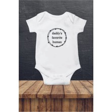 Hediyenza Daddy’s Favorite Human Baskılı Bebek Body Zıbın