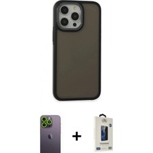 İlk El Grup Ieg™ iPhone 13 Pro Max Eksen Işık - Siyah Bilvis Hayalet Cam Ekran Koruyucu + Yeşil Neon Fosforlu Kamera Lens