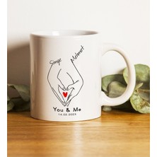Hediyenza Valantines Gift Couple Hand Baskılı Kupa Bardak / Mug