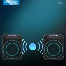 Senka Konfulon F39 25W Sürücülü Rgb Işıklı 2 Adet Mikrofonlu Bluetooth 5.3 Kablosuz Hoparlör – Siyah
