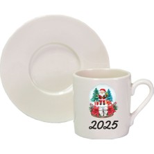 Hediyenza Noel Baba 2025 Özel Tasarım 1 Adet Türk Kahve Fincanı