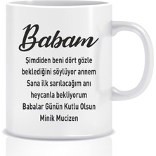 Hediyenza Babam Minik Mucizen Baskılı Kupa Bardak