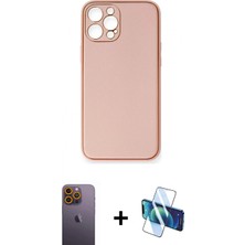 İlk El Grup Ieg™ iPhone 12 Pro Max Yadigar Klasik - Siyah 3D Antistatik Cam Ekran Koruyucu + Sarı Neon Fosforlu Kamera Lens