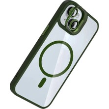 Senka Joko Iphone 13 Remim Lensli Magsafe Standlı Kapak - Koyu Yeşil