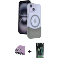 İlk El Grup Ieg™ iPhone 15 Kozmos Form Özel Seri - Siyah 360 Mat Full Body Arka Koruyucu + Yeşil Raze Metal Kamera Lens