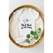 Hediyenza Best Dad In The World Baskılı Bebek Body & Zıbın