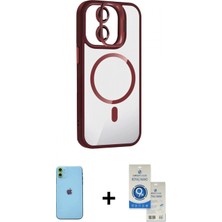 İlk El Grup Ieg™ iPhone 11 Yadigar Asil Koleksiyonu - Şeffaf Royal Nano Ekran Koruyucu + Yeşil Neon Fosforlu Kamera Lens