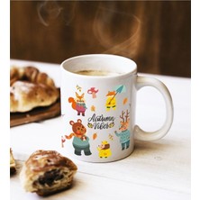 Hediyenza Sonbahar Sevimli Hayvanlar Autumn Vibes Baskılı Kupa Bardak / Mug