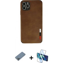İlk El Grup Ieg™ iPhone 11 Pro Max Doruk Asil Koleksiyonu - Siyah 3D Antistatik Cam Ekran Koruyucu + Sierra Blue Shine Kamera Lens Koruma Cam