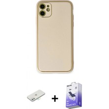İlk El Grup Ieg™ iPhone 12 Yadigar Klasik - Siyah Bilvis 5in1 5d Magic Hayalet Cam Ekran Koruyucu + Sarı Renkli Kamera Lens Koruma Cam
