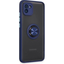 Colezium Galaxy A03 Kılıf Montreal Yüzüklü  Kapak - Lacivert