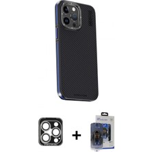 İlk El Grup Ieg™ iPhone 15 Pro Max Kıvılcım Modern Özel Seri - Siyah Vanessa Magic Cam + Gümüş Pvd Metal Kamera Lens