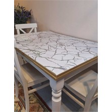 Başak Ev Tekstili Kalın Pvc Masa Koruyucu – 1.2 mm Mika Örtü, 70 ve 80 cm En, Mermer Desen