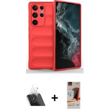 İlk El Grup Ieg™ Galaxy S23 Ultra Atlas Koleksiyonu - Siyah Autokit 5in1 Fiber Hayalet Cam Ekran Koruyucu + Şeffaf Kamera Lens Koruma Cam
