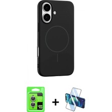 İlk El Grup Ieg™ iPhone 17 Yankı Form Serisi - Siyah 3D Antistatik Cam Ekran Koruyucu + Gümüş Raze Metal Kamera Lens