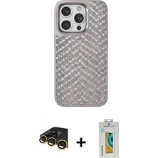 İlk El Grup Ieg™ iPhone 14 Pro Max Vadi Özel Seri - Siyah Polymer Nano Ekran Koruyucu + Gold Raze Metal Kamera Lens