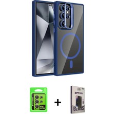 İlk El Grup Ieg™ Galaxy S24 Ultra Yadigar Asil Koleksiyonu - Siyah Bilvis Hayalet Cam Ekran Koruyucu + Sarı Raze Metal Kamera Lens