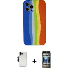 İlk El Grup Ieg™ iPhone 12 Pro Yadigar Çizgi - Siyah 34D Hayalet Izgaralı Cam + Siyah Shine Kamera Lens
