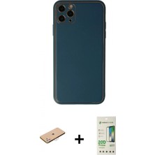 İlk El Grup Ieg™ iPhone 11 Pro Max Yadigar Klasik - Siyah 20D Premium Cam Ekran Koruyucu + Pembe Renkli Kamera Lens Koruma Cam