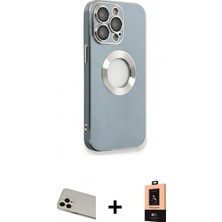 İlk El Grup Ieg™ iPhone 13 Pro Max Iz Form Serisi - Şeffaf Maxco Cam Ekran Koruyucu + Rose Gold Rainbow Kamera Lens Koruma Cam