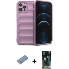 İlk El Grup Ieg™ iPhone 12 Pro Atlas Koleksiyonu - Siyah 360 Mat Full Body Arka Koruyucu + Gümüş Shine Kamera Lens Koruma Cam
