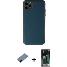 İlk El Grup Ieg™ iPhone 11 Pro Yadigar Klasik - Şeffaf 360 Full Body Arka Koruyucu + Sierra Blue Shine Kamera Lens Koruma Cam