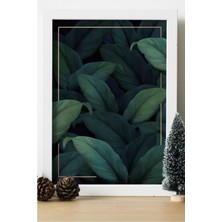 Hediyenza Yeşil Yaprak Ahşap 24X33 cm Tasarım Çerçeve