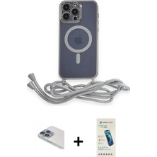 İlk El Grup Ieg™ iPhone 13 Pro Max Eksen Özel Seri - Şeffaf Pasifik Cam Ekran Koruyucu + Sierra Blue Pers Alüminyum Kamera Lens