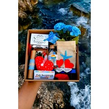 Hediye Kombini  Sevgiliye Kare Kutuda Kraft Renkli Yaz Konseptli Hediye Kutusu Sevgiliye Deniz Temalı Doğum Günü Yıldönümü  Hediye Seti