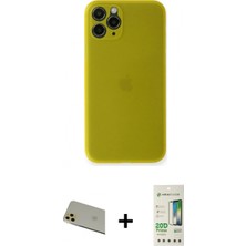 İlk El Grup Ieg™ iPhone 11 Pro Max Yadigar Yansıma Serisi - Siyah 20D Premium Cam Ekran Koruyucu + Gold Rainbow Kamera Lens Koruma Cam