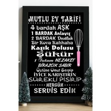 Hediyenza Mutlu Ev Tarifi Ahşap 24X33 cm Tasarım Tablo Çerçeve