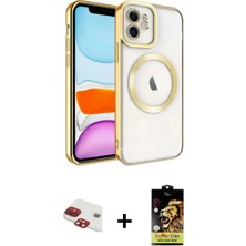 İlk El Grup Ieg™ iPhone 11 Nova Işık Özel Seri - Siyah Buffer Cam Ekran Koruyucu + Kırmızı Pers Alüminyum Kamera Lens