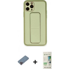 İlk El Grup Ieg™ iPhone 11 Pro Max Akış Doku - Siyah 20D Premium Cam Ekran Koruyucu + Pembe Shine Kamera Lens Koruma Cam