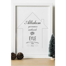 Hediyenza Allahım Yuvamızı Mübarek Eyle Ahşap 24X33 cm Tasarım Tablo Çerçeve
