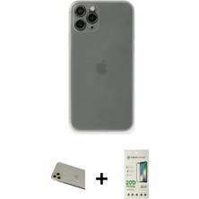İlk El Grup Ieg™ iPhone 11 Pro Max Yadigar Yansıma Serisi - Siyah 20D Premium Cam Ekran Koruyucu + Gold Rainbow Kamera Lens Koruma Cam