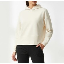 Bumerangspor Kadın Uzun Kol Kapüşonlu Basic Crop Sweatshirt