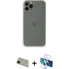 İlk El Grup Ieg™ iPhone 11 Pro Max Yadigar Yansıma Serisi - Siyah 3D Antistatik Cam Ekran Koruyucu + Yeşil Rainbow Kamera Lens Koruma Cam