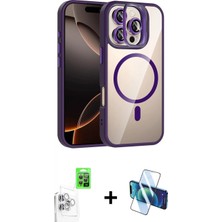 İlk El Grup Ieg™ iPhone 16 Pro Max Yadigar Asil Koleksiyonu - Siyah 3D Antistatik Cam Ekran Koruyucu + Beyaz Raze Metal Kamera Lens