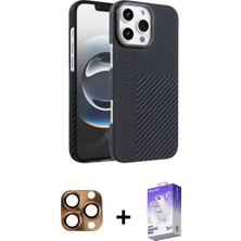İlk El Grup Ieg™ iPhone 16 Pro Max Doruk Serisi - Siyah Bilvis 5in1 3D Magic Cam Ekran Koruyucu + Çöl Titanyum Pers Alüminyum Kamera Lens