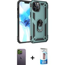 İlk El Grup Ieg™ iPhone 12 Pro Max Ahenk Klasik Koleksiyonu - Siyah 5d Eko Cam Ekran Koruyucu + Yeşil Neon Fosforlu Kamera Lens